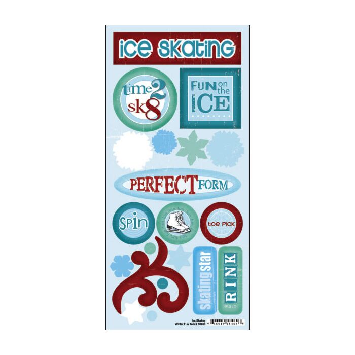 Scrapbook Customs - Ice Skating - Winter Fun Sticker