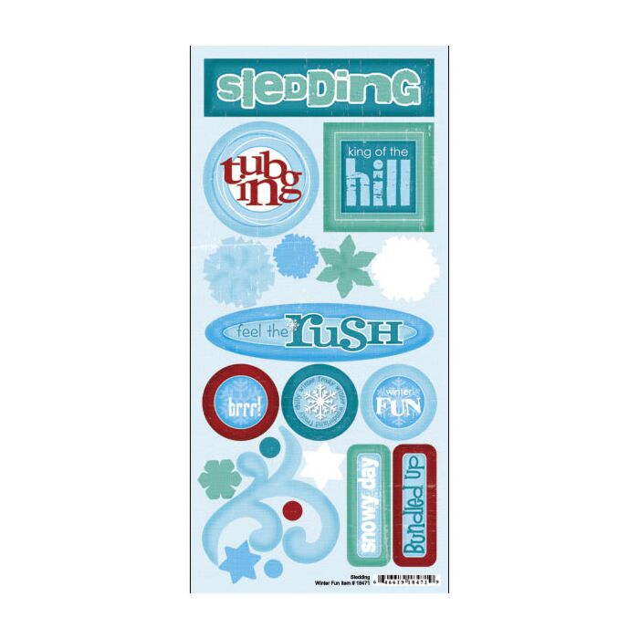 Scrapbook Customs - Sledding - Winter Fun Sticker