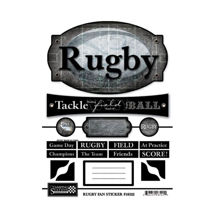 Scrapbook Customs - Rugby - Fan Sticker