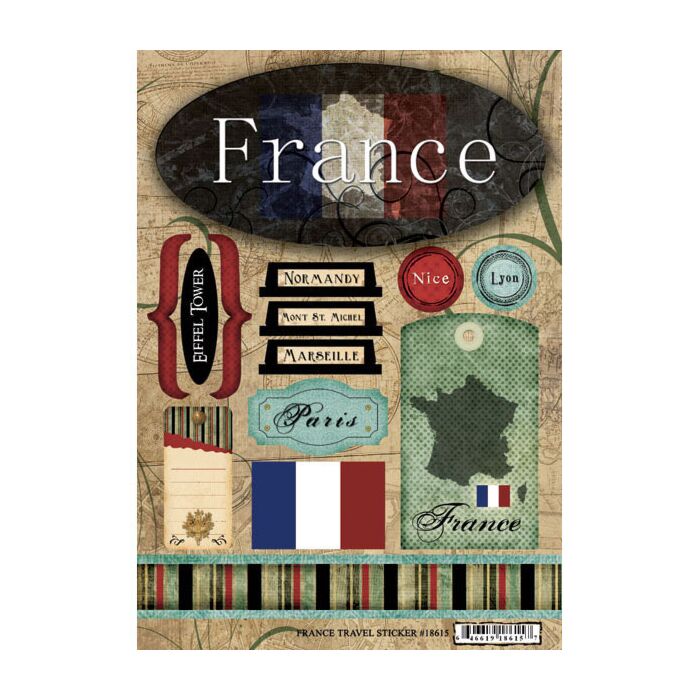 Scrapbook Customs France Travel Sticker