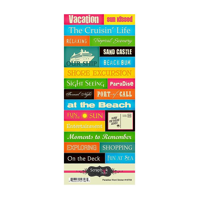Preorder Scrapbook Customs Paradise Words - Sticker