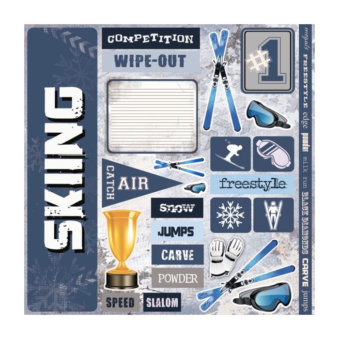 Scrapbook Customs - Skiing Extreme Sticker