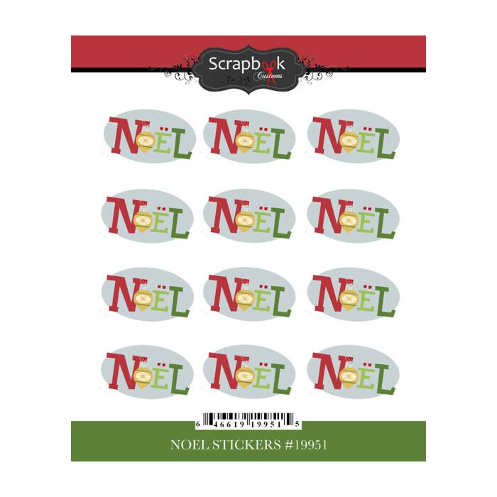 Scrapbook Customs Stickers - Noel Repeating