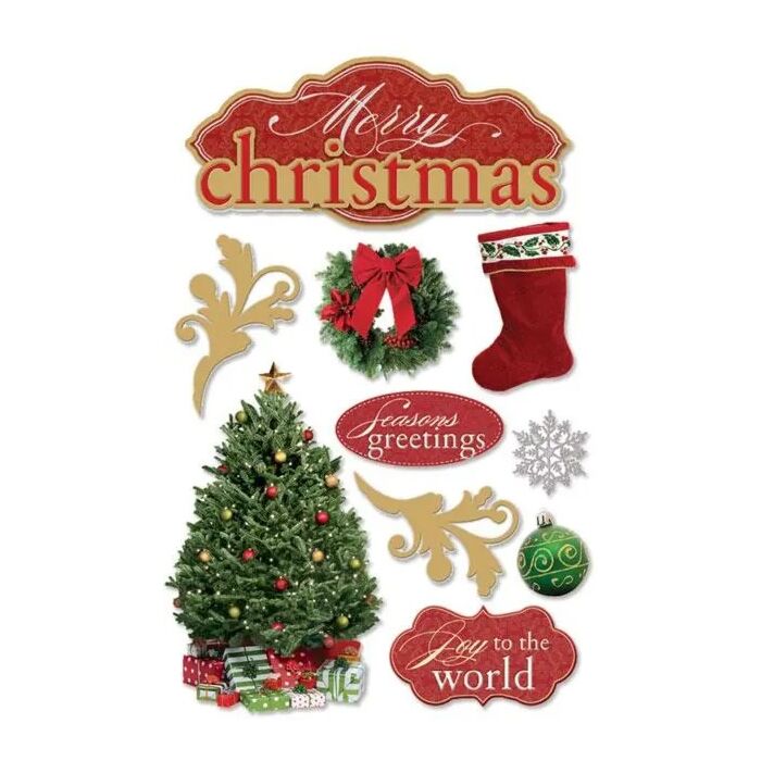 Paper House Merry Christmas 3D sticker