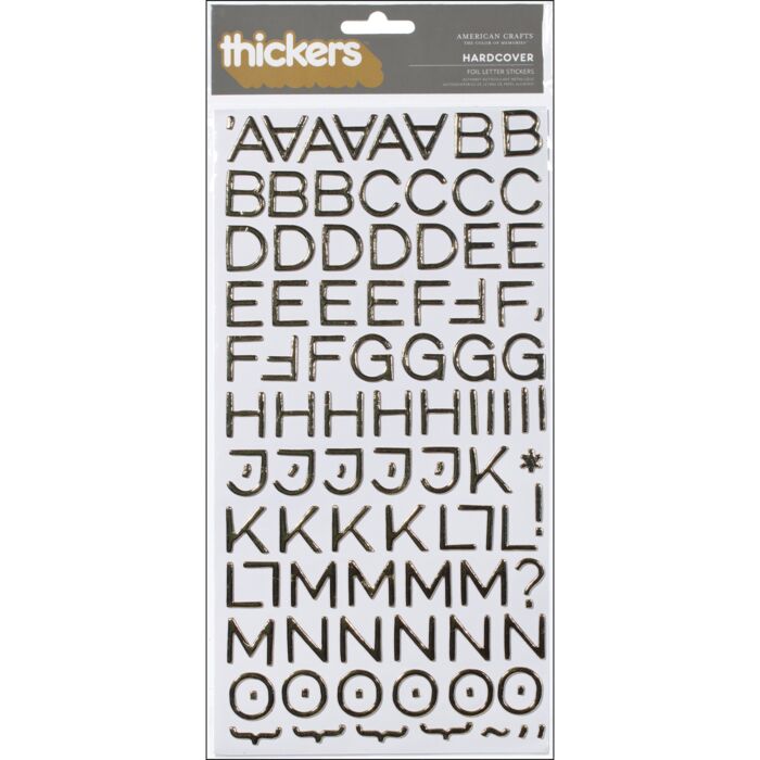 American Crafts Foil Alphabet Stickers-Hardcover-Gold
