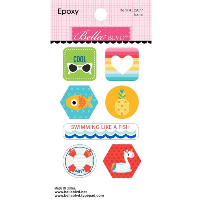 Bella BLVD Splash Zone Epoxy Stickers Icons