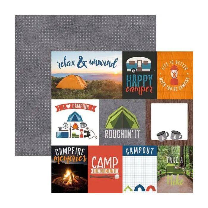 Paper House Camping Tags 12x12 Double Sided Paper