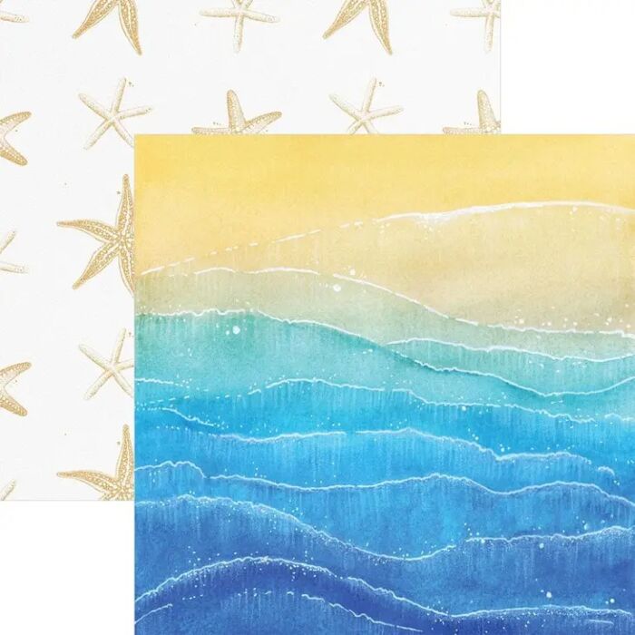 Paper House Painted Waves 12x12 Double Sided Paper