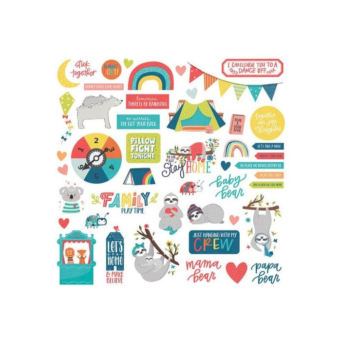 PhotoPlay - We Can Just Stay Home Collection - 12 x 12 Cardstock Stickers - Elements