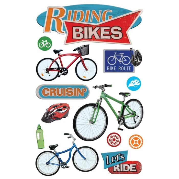Paper House Riding Bikes 3D Sticker