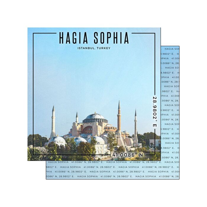 Scrapbook Customs Turkey - Istanbul Haiga Sophia Coordinates Paper Double-Sided Paper 12 x 12