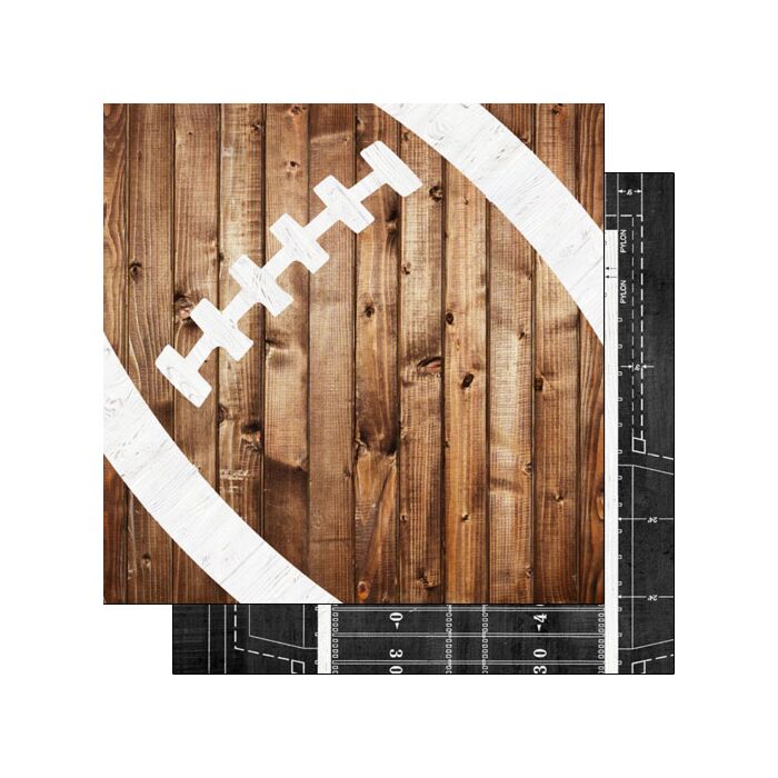 Scrapbook Customs - Double Sided Paper 12 x 12 - Football Wood