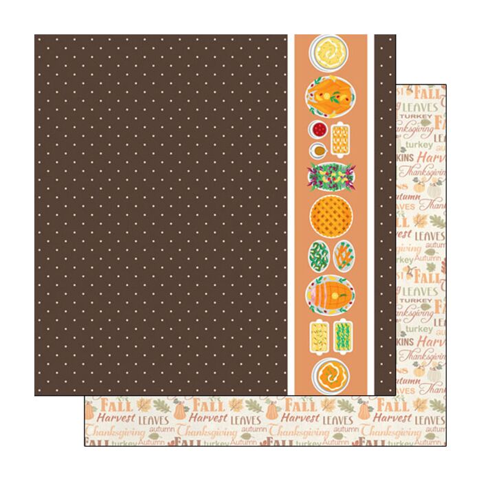 Scrapbook Customs Thanksgiving Dinner DS Paper Double-Sided Paper 12 x 12