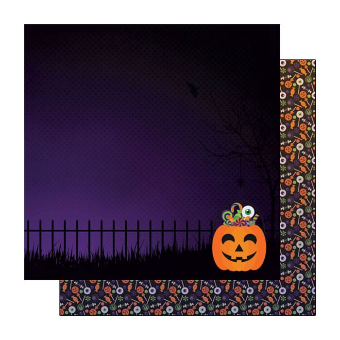 Scrapbook Customs Trunk or Treat Halloween Candy DS Paper Double-Sided Paper 12 x 12