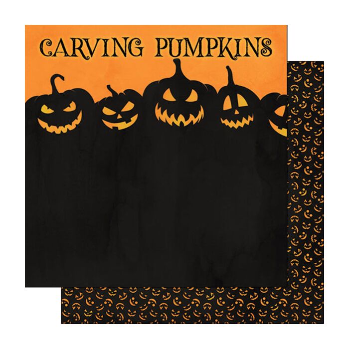 Scrapbook Customs Carving Pumpkins DS Paper Double-Sided Paper 12 x 12