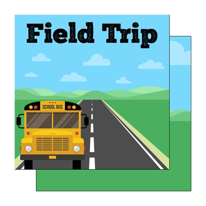 Scrapbook Customs Field Trip Bus DS Paper Double-Sided Paper 12 x 12