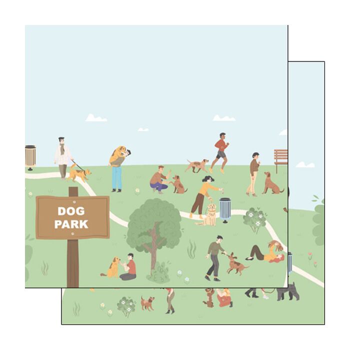 Scrapbook Customs Dog Park DS Paper 12x12