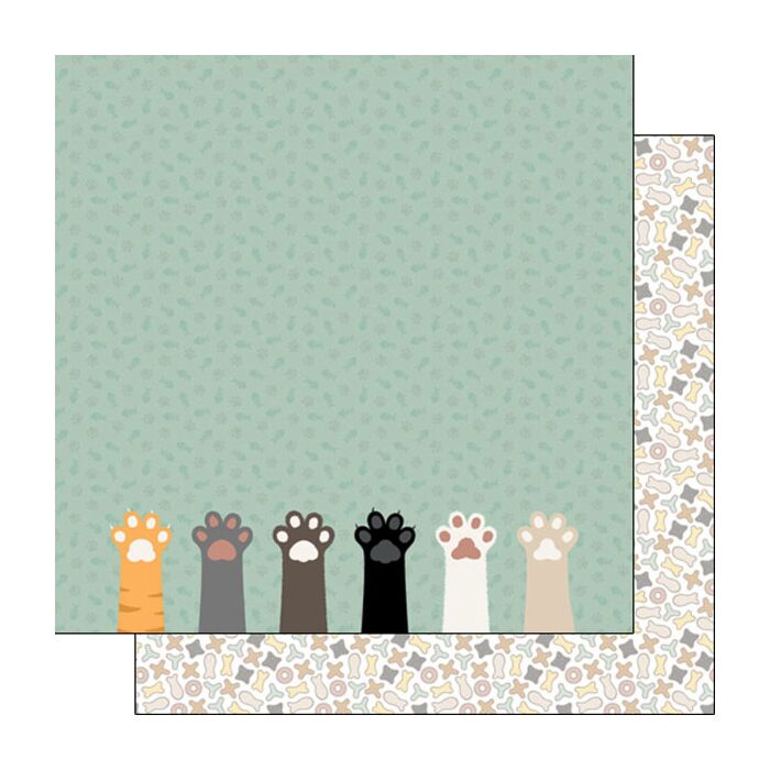 Preorder Scrapbook Customs Cat Paws & Cat Food DS Paper
