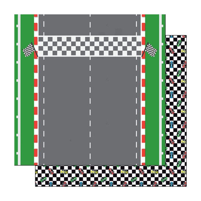 Scrapbook Customs Race Track Checkered DS Paper 12x12