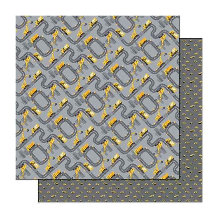 Scrapbook Customs Construction Time DS Paper 12x12