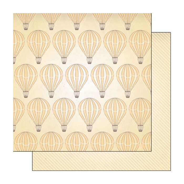Scrapbook Customs Hot Air Balloons Orange DS Paper 12x12