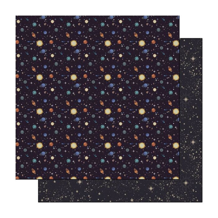 Scrapbook Customs Planets and Stars DS Paper 12x12