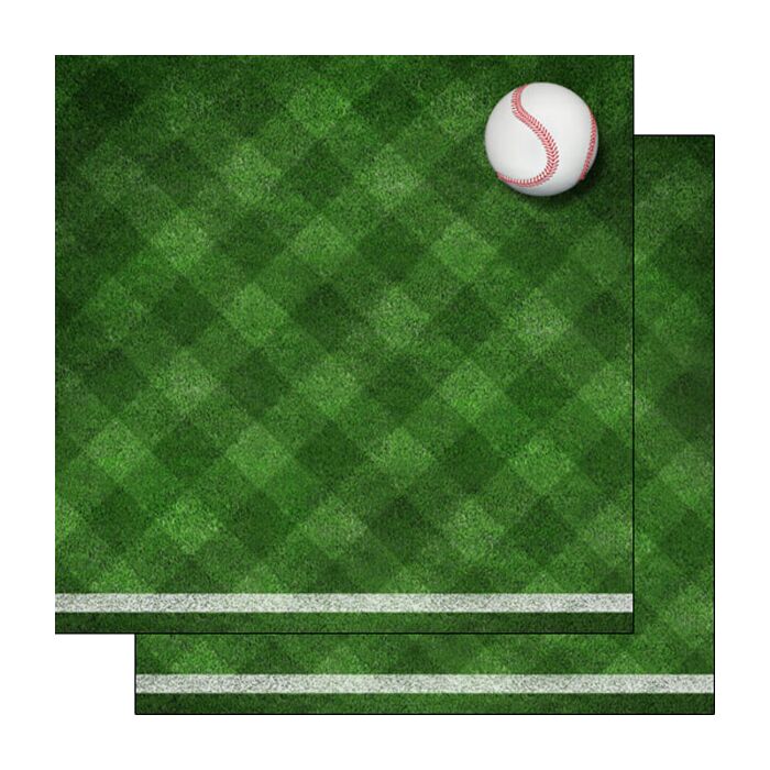Scrapbook Customs Baseball On Field DS Paper 12x12