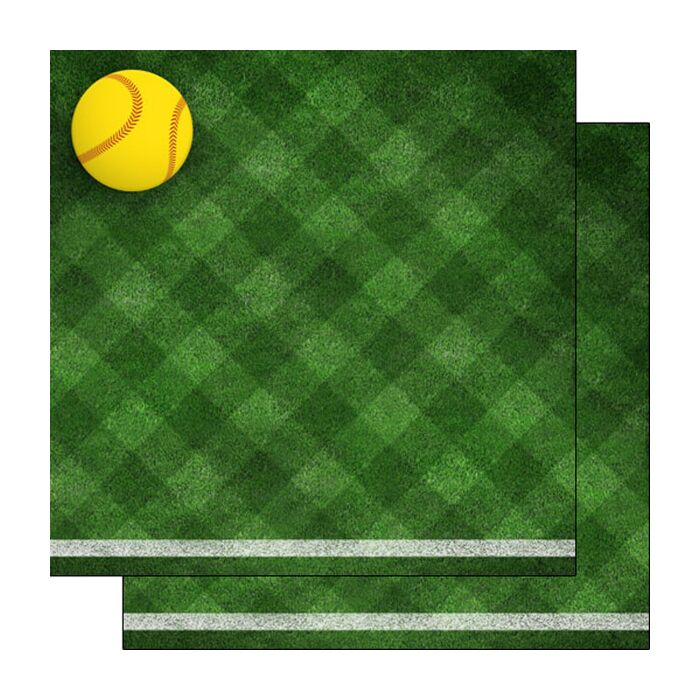 Scrapbook Customs Softball On Field DS Paper 12x12