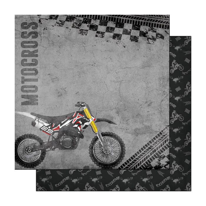 Scrapbook Customs Motocross Grunge Paper 12x12