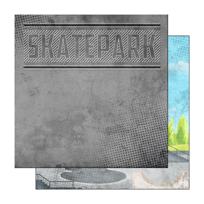 Scrapbook Customs Skatepark Grunge Paper 12x12