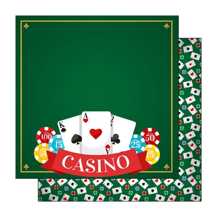 Scrapbook Customs Casino Cards & Chips DS Paper 12x12