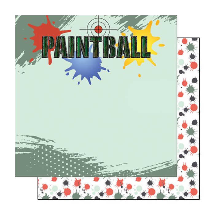 Scrapbook Customs Double Sided 12x12 Paper - Paintball Left