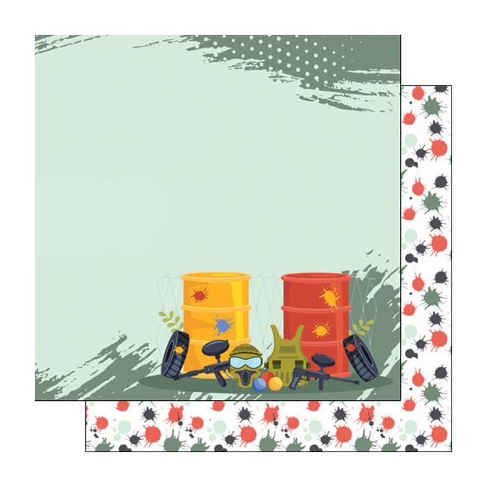 Scrapbook Customs Double Sided 12x12 Paper - Paintball Right