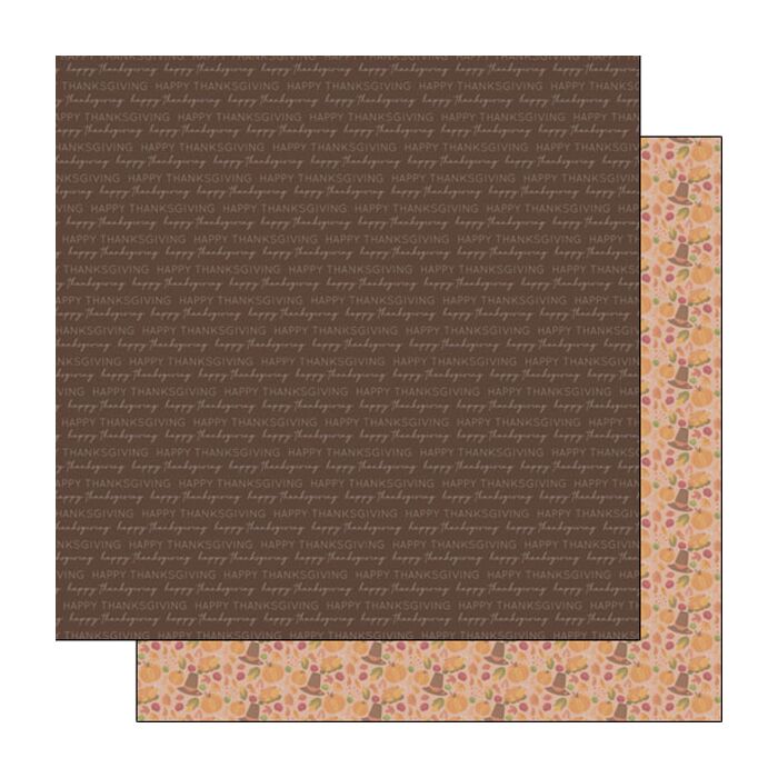 Scrapbook Customs HAPPY THANKSGIVING PRIDE DS 12x12 PAPER