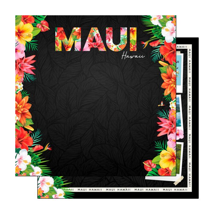 Preorder Scrapbook Customs Maui Tropical Floral Paper