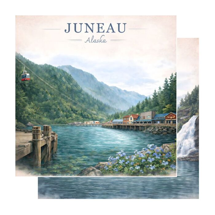 Preorder Scrapbook Customs Juneau - Watercolor Port DS Paper