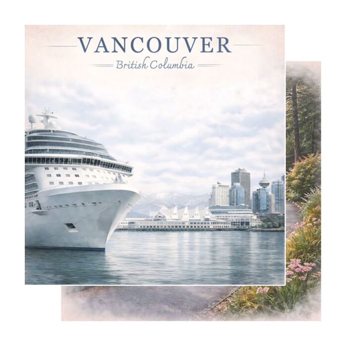 Preorder Scrapbook Customs Vancouver - Watercolor Port DS Paper