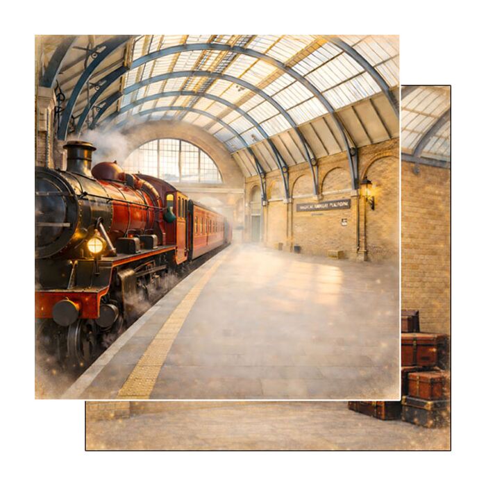Preorder Scrapbook Customs Steam Train Platform DS Paper
