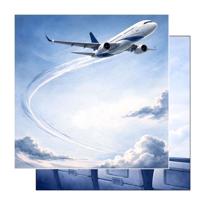 Preorder Scrapbook Customs Airplane & Seats DS Paper