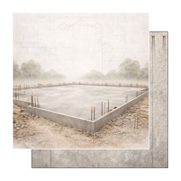 Preorder Scrapbook Customs Building - Cement DS Paper