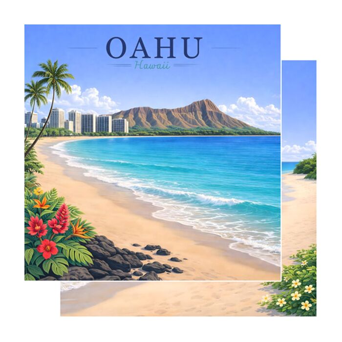 Preorder Scrapbook Customs Hawaii - Oahu Cruise Port DS Paper