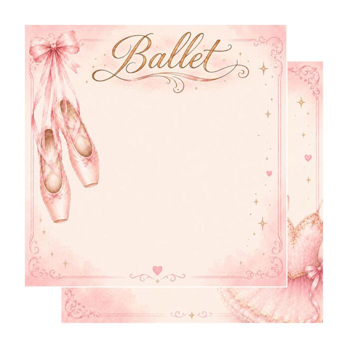 Preorder Scrapbook Customs Ballet Dance Watercolor DS Paper