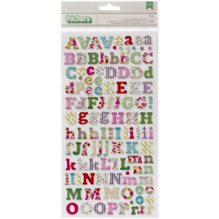 On Trend Thickers Alphabet Stickers 5.5"X11" 224/Pkg-Eric/Multi Print Chipboard