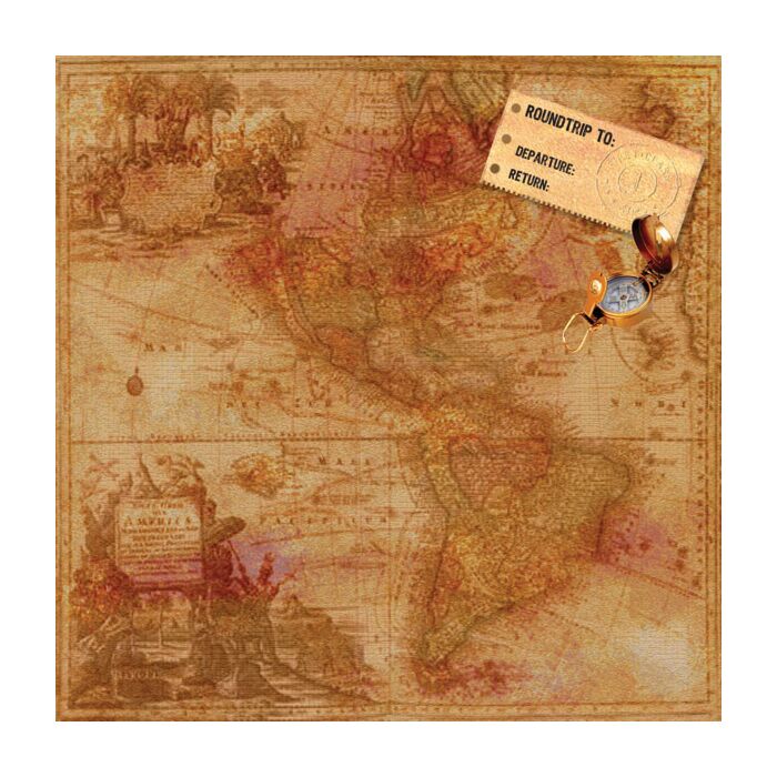 Scrapbook Customs - World Map Paper 12 x 12