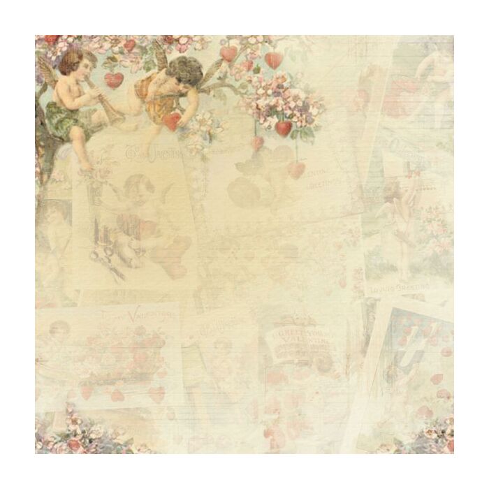 Scrapbook Customs - Valentine Cupids Paper 12 x 12