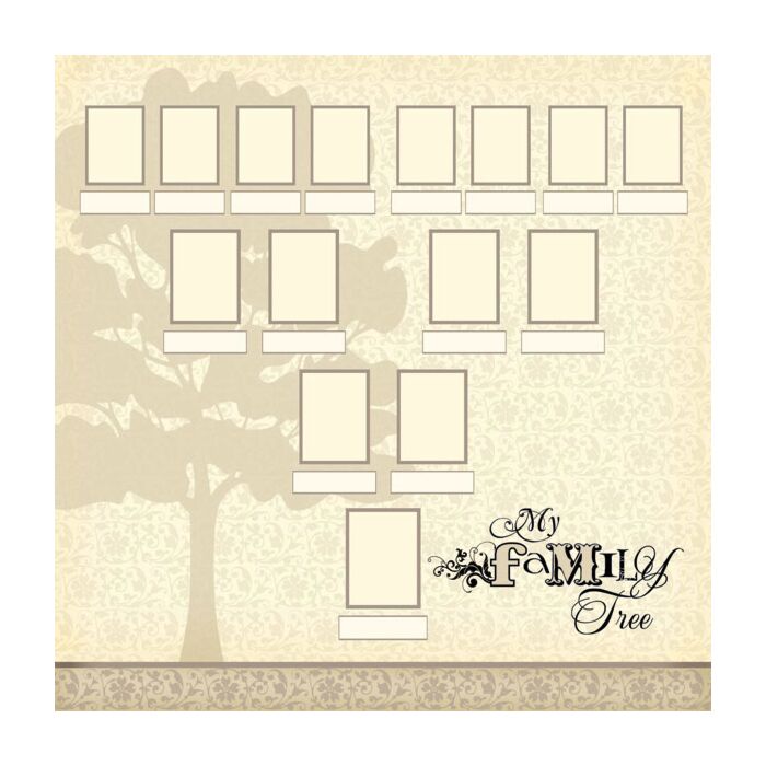 Scrapbook Customs - Single Sided Paper 12 x 12 - Family History - My Family Tree