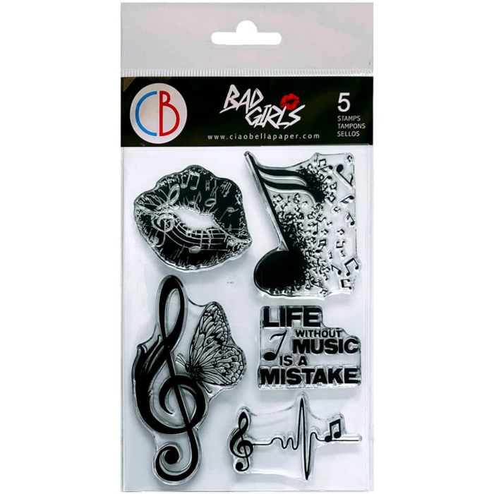 CLEAR STAMP SET 4"X6" MUSIC LIFE