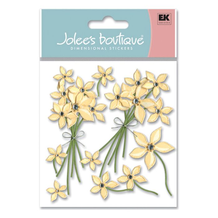 Jolee's Boutique Dimensional Stickers-Cream Floral