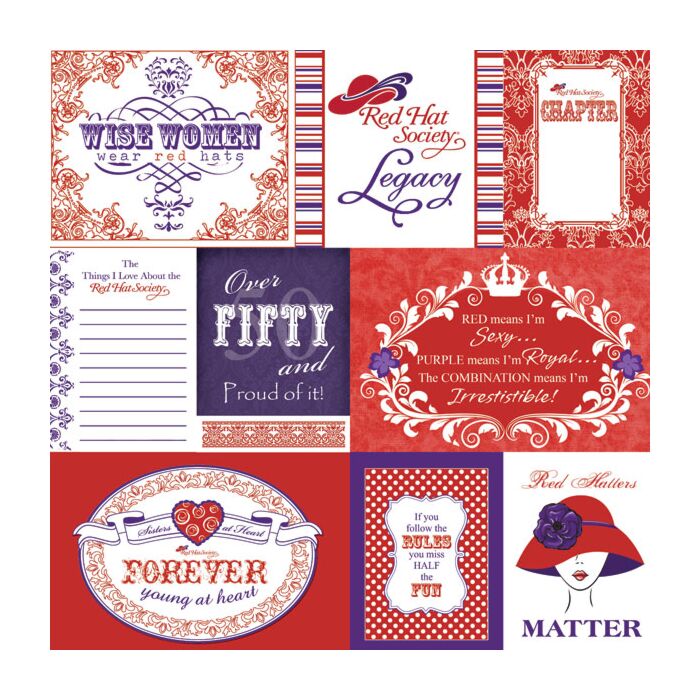 Scrapbook Customs Red Hat Collage Paper 12x12