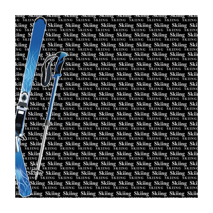 Scrapbook Customs - Single Sided Paper 12 x 12 - Skiing Go Big Right